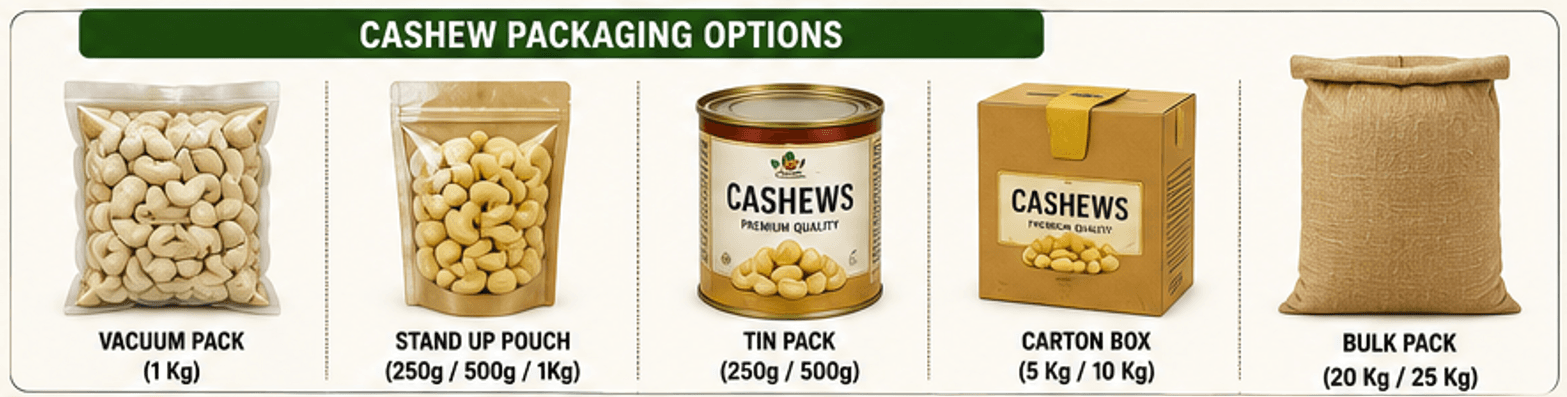 Cashew Packaging Options